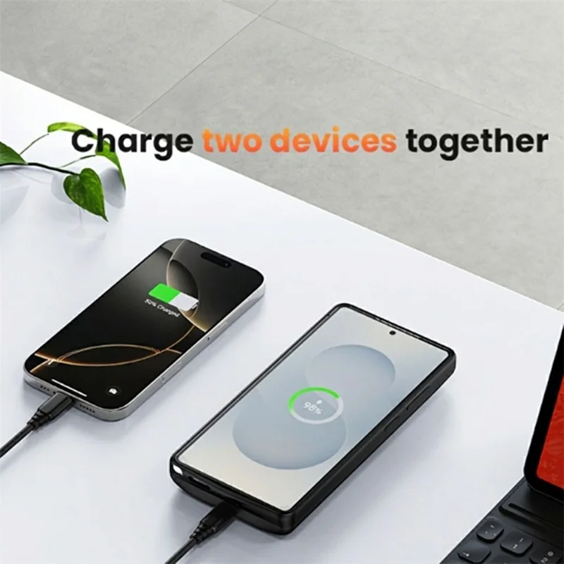 Obudowa z baterią 10000 mAh dla Samsung Galaxy S25 Edge, power bank, pokrowiec ochronny z wskaźnikiem LED