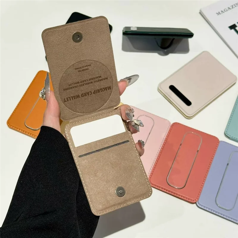 3-in-1 Magnetic Card Wallet Kickstand Multi-function Phone Grip Card Holder - Mint Green