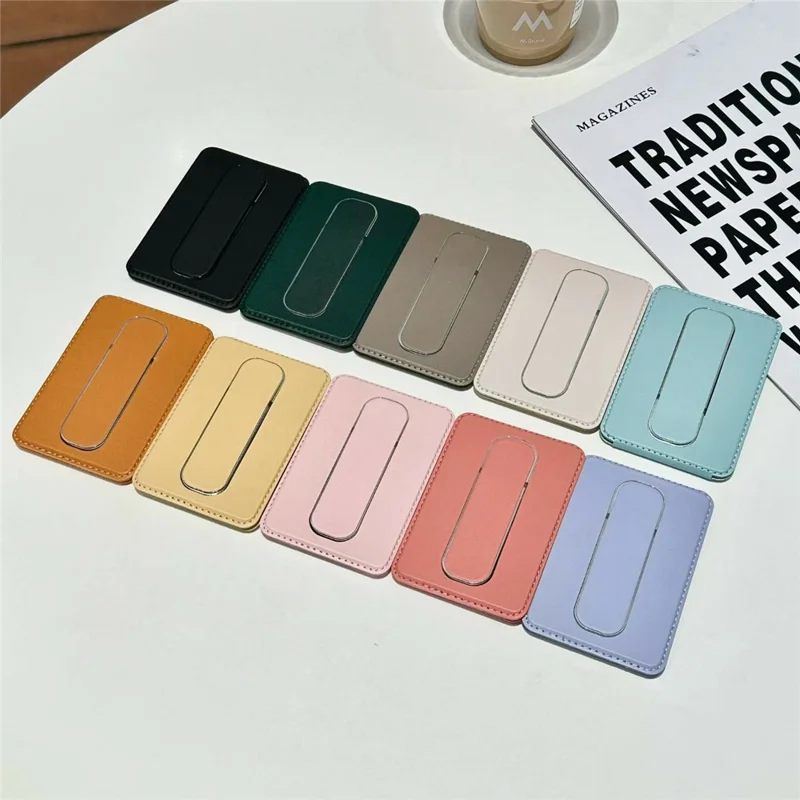 3-in-1 Magnetic Card Wallet Kickstand Multi-function Phone Grip Card Holder - Mint Green