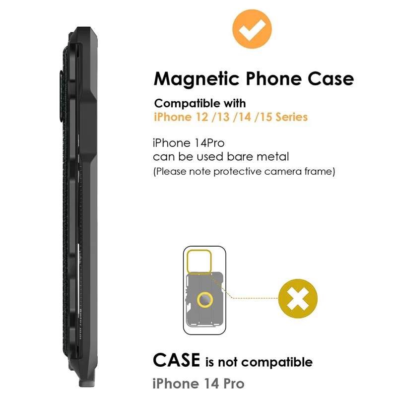 AULUMU G03 Wielofunkcyjny portfel magnetyczny ze stojakiem i uchwytem na karty kompatybilny z MagSafe z uchwytem na AirTag - Szary / obudowa PC