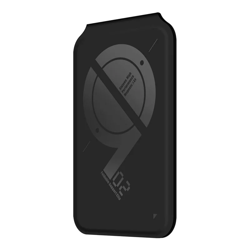 AULUMU G02 Magnetic Card Holder Stand Bi-Fold Wallet Case with ID Window - Black