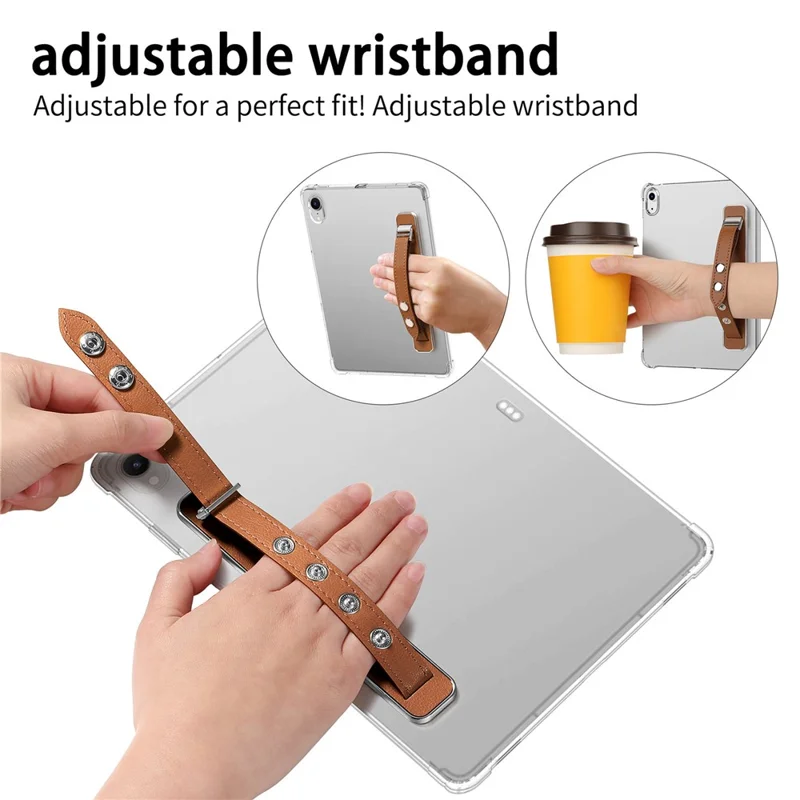 SP-06 Adjustable Wristband Strap Holder with Adhesive for Smartphone Tablet Hands-Free Mounting - Brown