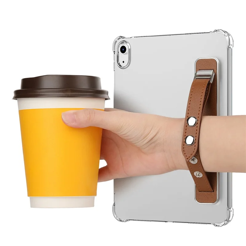 SP-06 Adjustable Wristband Strap Holder with Adhesive for Smartphone Tablet Hands-Free Mounting - Brown