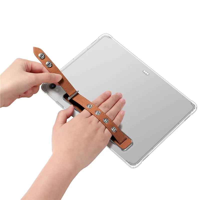 SP-06 Adjustable Wristband Strap Holder with Adhesive for Smartphone Tablet Hands-Free Mounting - Brown