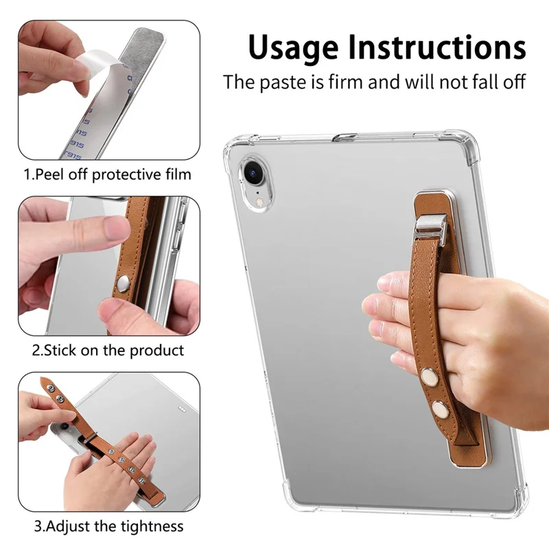 SP-06 Adjustable Wristband Strap Holder with Adhesive for Smartphone Tablet Hands-Free Mounting - Brown