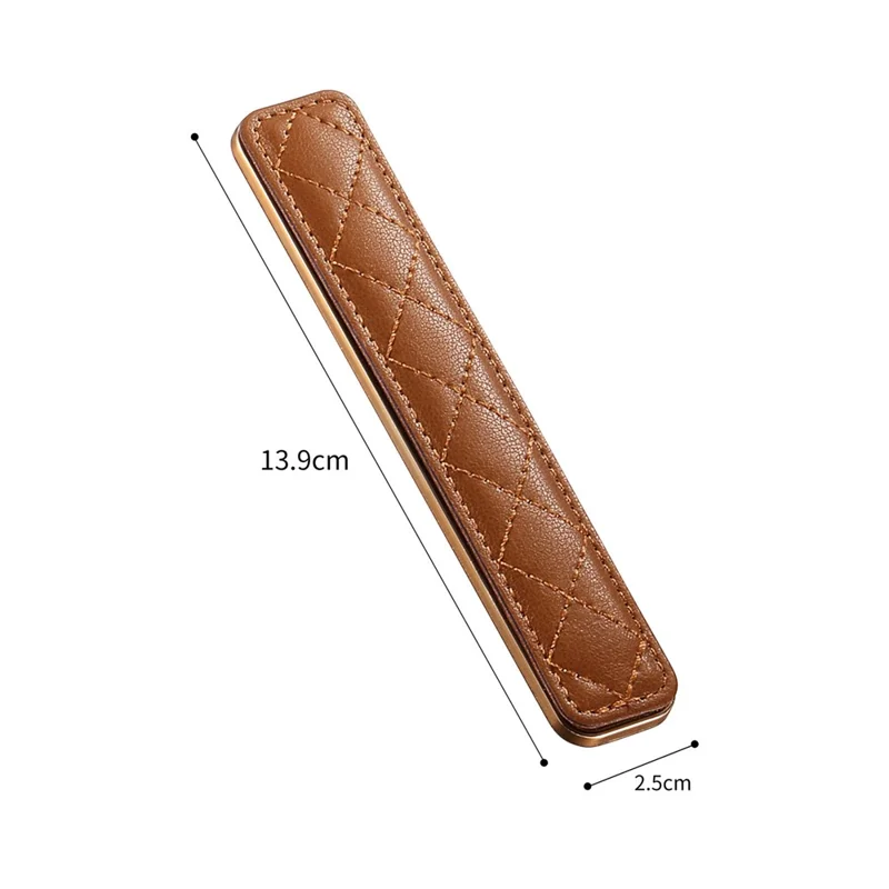 SP-07 Leather Wristband Grip Strap Adhesive Phone Holder for Hands-Free Mobile Device Support - Brown
