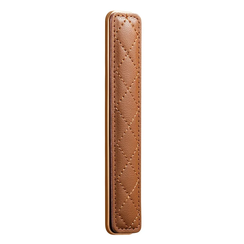 SP-07 Leather Wristband Grip Strap Adhesive Phone Holder for Hands-Free Mobile Device Support - Brown