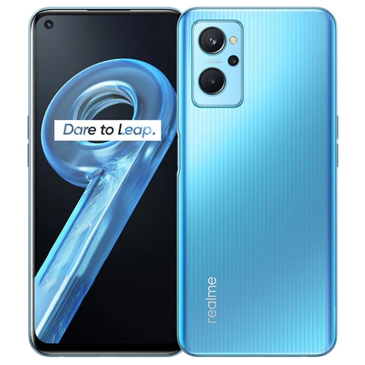 REALME 9i RMX3491 Smartphone 4 go + 128 go 6.6 "50mp Camerie Téléphone Portable 5000mAh Batterie 33W Dart Charge Mobile Phone, Version Globale - Bleu