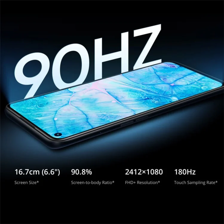 REALME 9i RMX3491 Smartphone 4 go + 128 go 6.6 "50mp Camerie Téléphone Portable 5000mAh Batterie 33W Dart Charge Mobile Phone, Version Globale - Bleu