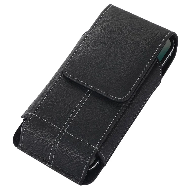 AH-8 6.0-7.0inch Cell Phone PU Leather Waist Bag Card Holder Holster with Rotating Back Clip