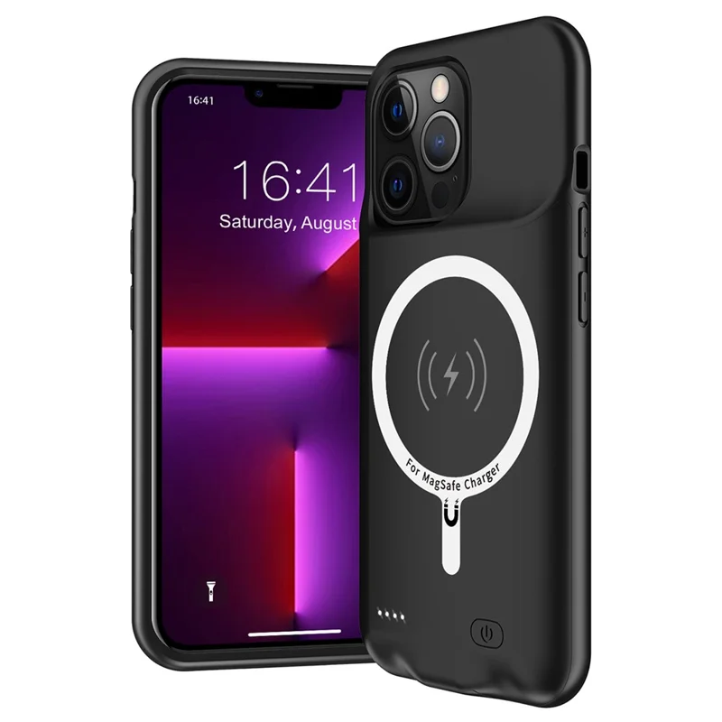 B98S For iPhone 13 Pro 6.1 inch 7000mAh Charging Case Rechargeable Battery Back Shell Compatible with MagSafe Wireless Charger (Support Audio)