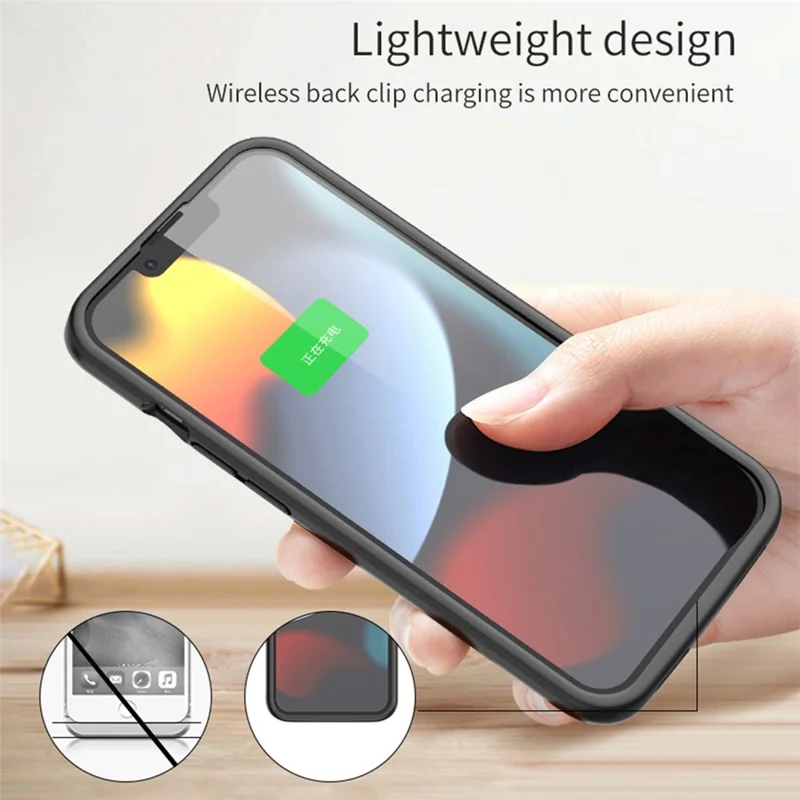 B98S For iPhone 13 Pro 6.1 inch 7000mAh Charging Case Rechargeable Battery Back Shell Compatible with MagSafe Wireless Charger (Support Audio)