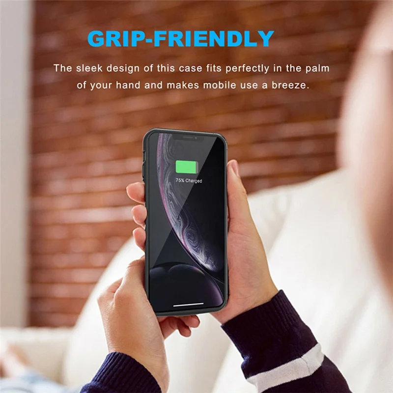 C88 For iPhone 13 Pro Max 6.7 inch 8500mAh Rechargeable Battery Power Bank Soft TPU Edge ABS Charging Case Compatible with MagSafe Wireless Charger (Support Audio)