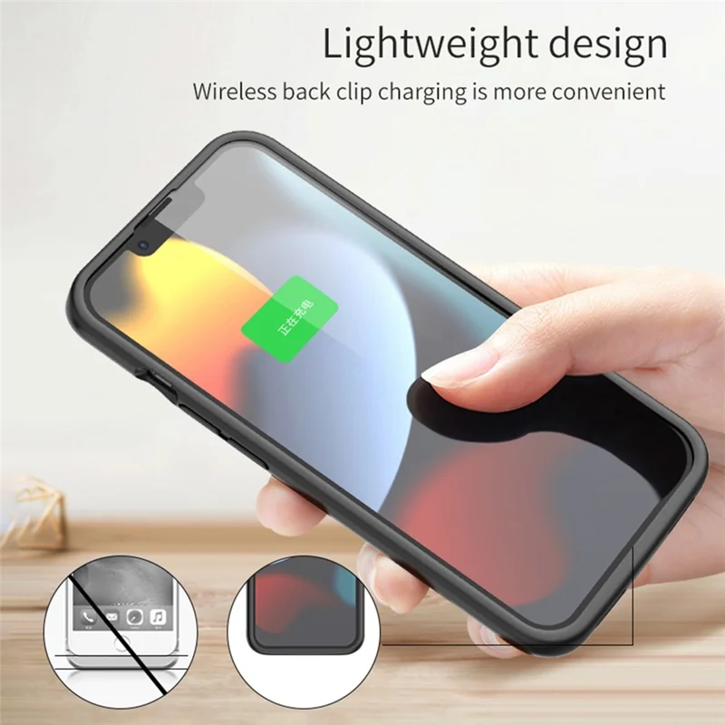 B88 For iPhone 12 6.1 inch / 12 Pro 6.1 inch 6500mAh Soft TPU Edge ABS Charging Case Rechargeable Extended Battery Compatible with MagSafe Wireless Charger (Support Audio)