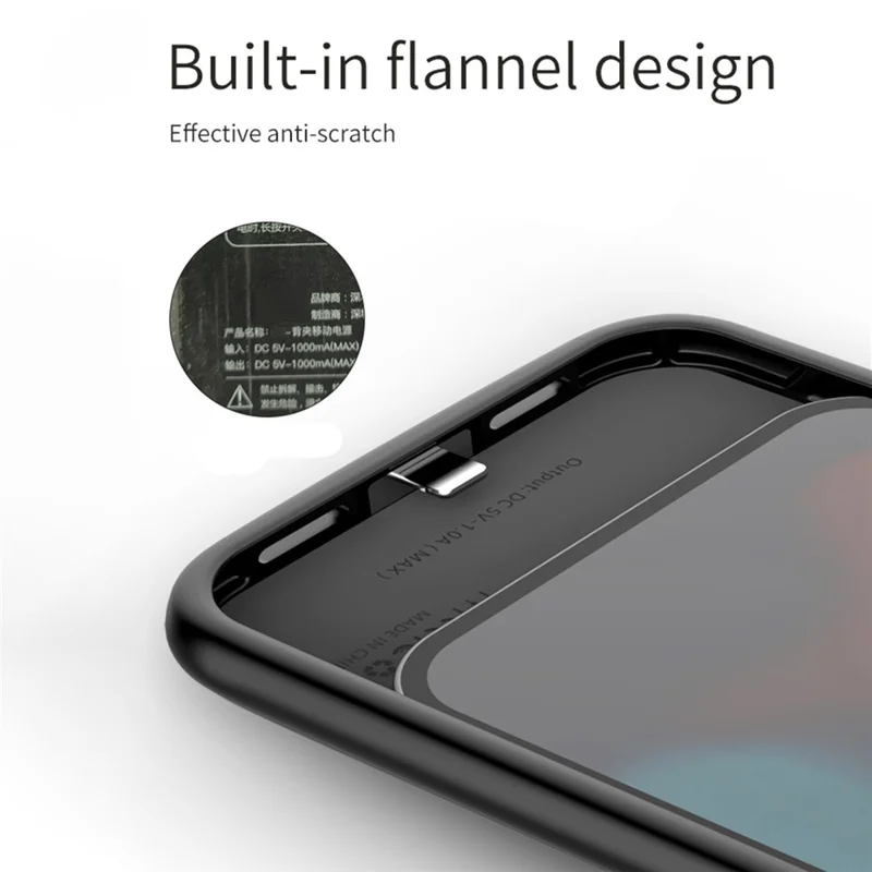 B88 For iPhone 12 6.1 inch / 12 Pro 6.1 inch 6500mAh Soft TPU Edge ABS Charging Case Rechargeable Extended Battery Compatible with MagSafe Wireless Charger (Support Audio)