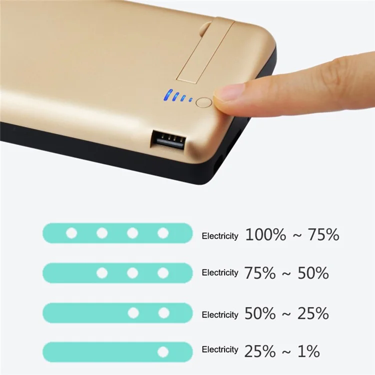 E58 Per Samsung Galaxy Note9 N960 Batteria estesa ricaricabile da 5000mAh Custodia con caricatore mobile Bordi in TPU con supporto - Nero