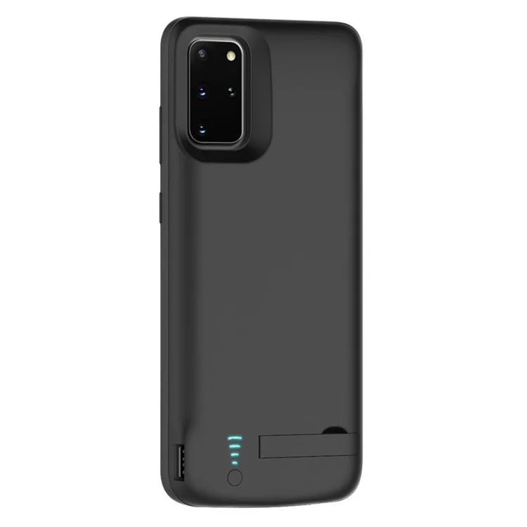 E47 Für Samsung Galaxy S20 Plus 5G / 4G 6000 -mah Telefon Wiederaufladbare Verlängerte Batterie Soft TPU -kantenladekoffer Mit Klappstand