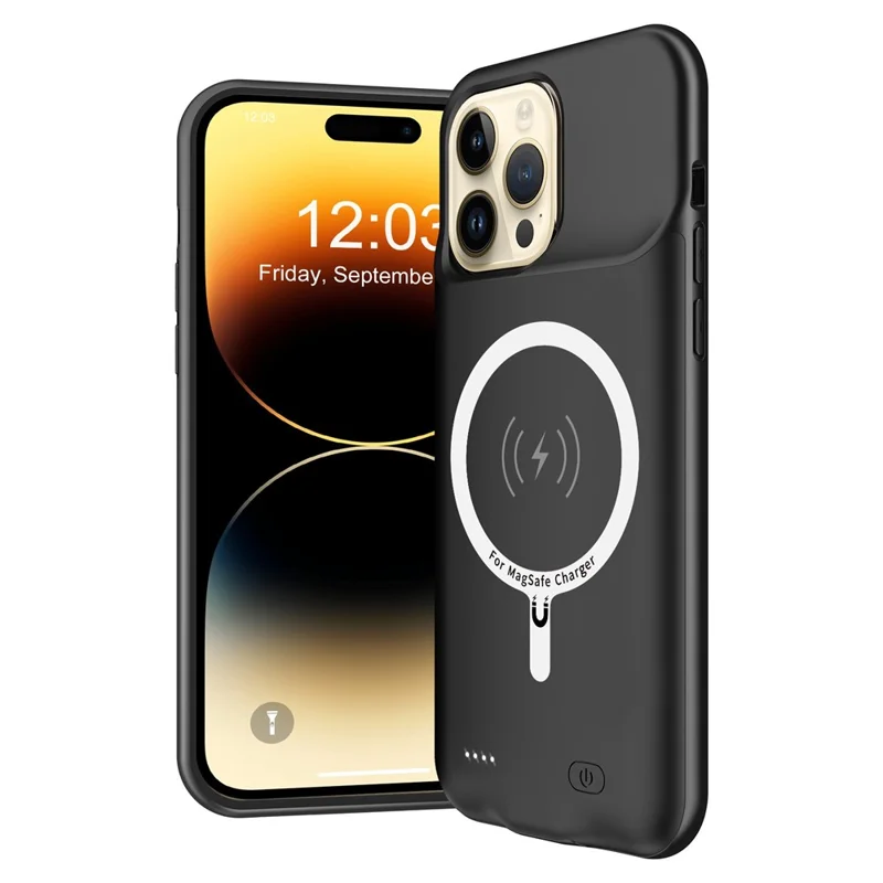 D98S 8500mAh Magnetic Charging Case for iPhone 14 Pro Max Protective Battery Case Anti-Scratch Power Bank Phone Case Support Audio Function