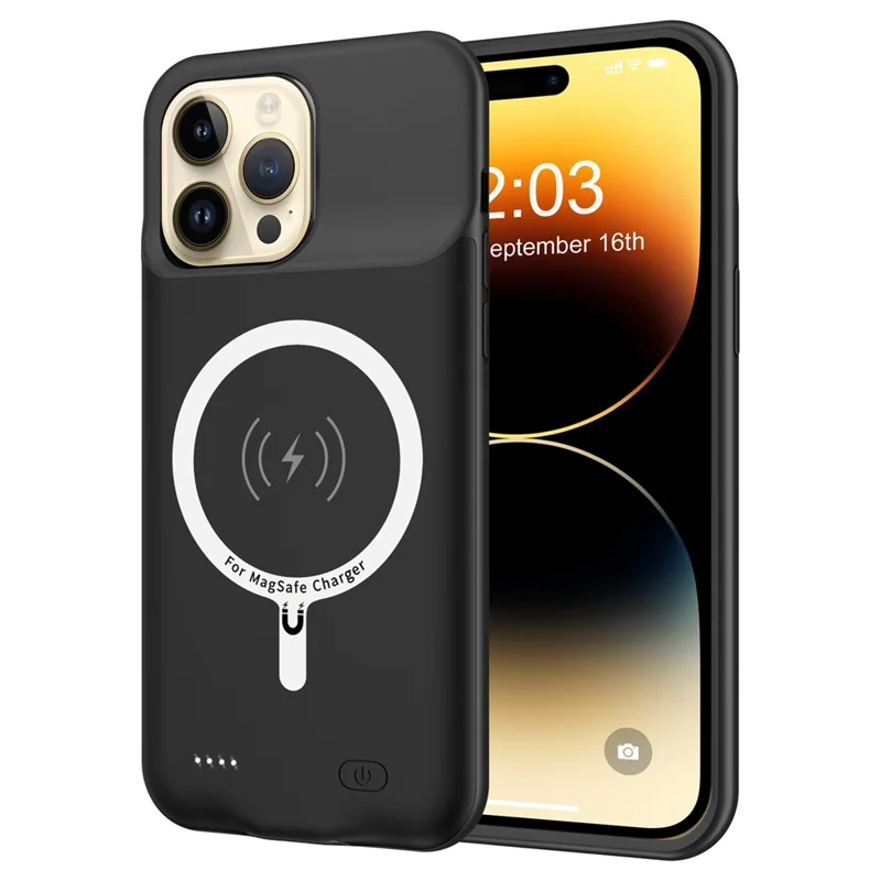 D98S 8500mAh Magnetic Charging Case for iPhone 14 Pro Max Protective Battery Case Anti-Scratch Power Bank Phone Case Support Audio Function
