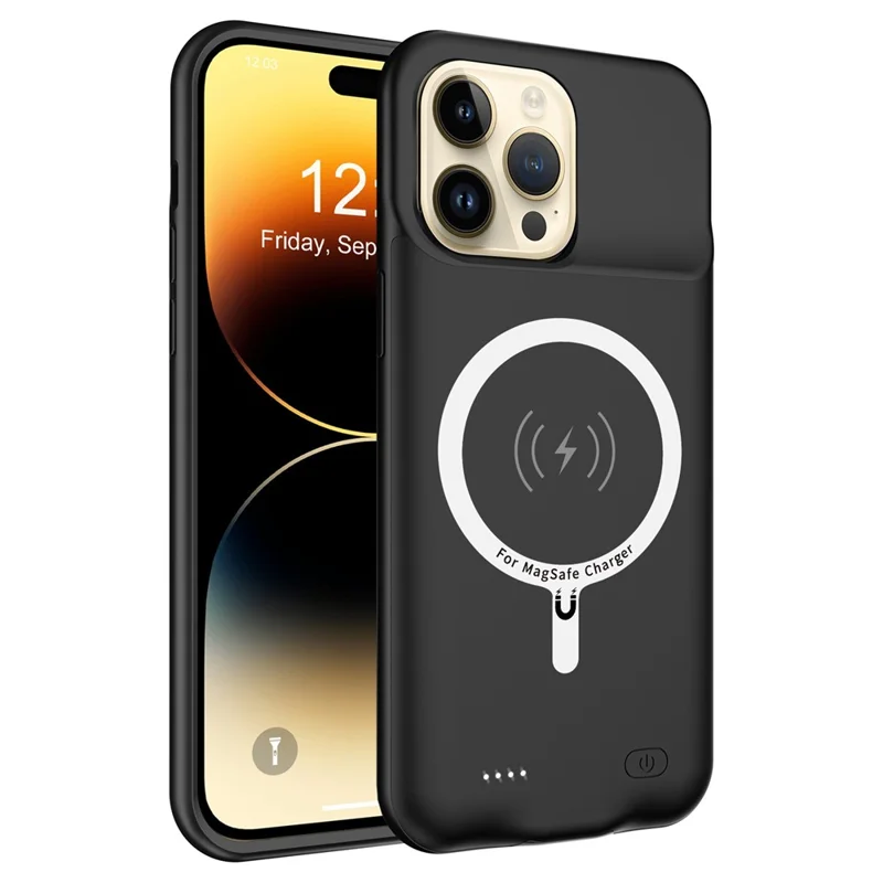 D98S 8500mAh Magnetic Charging Case for iPhone 14 Pro Max Protective Battery Case Anti-Scratch Power Bank Phone Case Support Audio Function