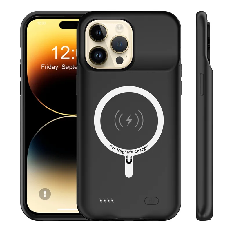 D98S 8500mAh Magnetic Charging Case for iPhone 14 Pro Max Protective Battery Case Anti-Scratch Power Bank Phone Case Support Audio Function