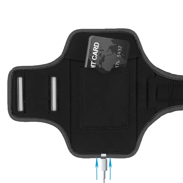 Cell Phone Armband for Running, Fitness and Gym Workouts Outdoor Arm Pouch Sports Mobile Phone Holder for Under 6.1" Phones - Black