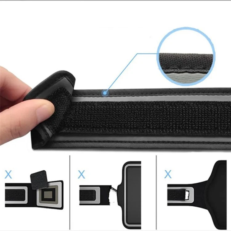 Cell Phone Armband for Running, Fitness and Gym Workouts Outdoor Arm Pouch Sports Mobile Phone Holder for Under 6.1" Phones - Black