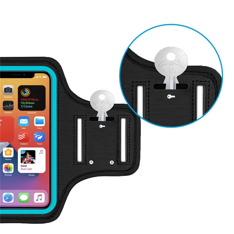 Cell Phone Armband for Running, Fitness and Gym Workouts Outdoor Arm Pouch Sports Mobile Phone Holder for Under 6.1" Phones - Black