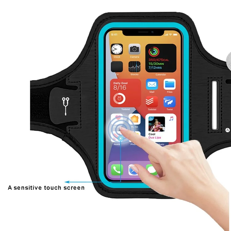 Outdoor Sports Laufarmtasche für Handys bis 6,5 Zoll Armband Fitness-Workouts Armpouches Handyhalter - Blau