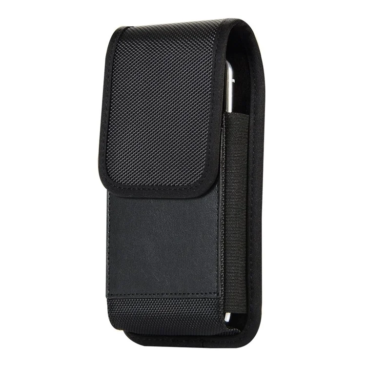 6.0 inch Universal Cell Phone Pouch Nylon Holster Case Waist Clip-On Holster Bag Card Storage Pocket Holder