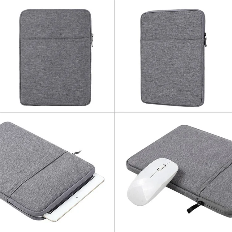 Anti-Drop Sleeve Bag for 10.5-inch Tablets Portable Carrying Case with Outer Pouch - Light Grey