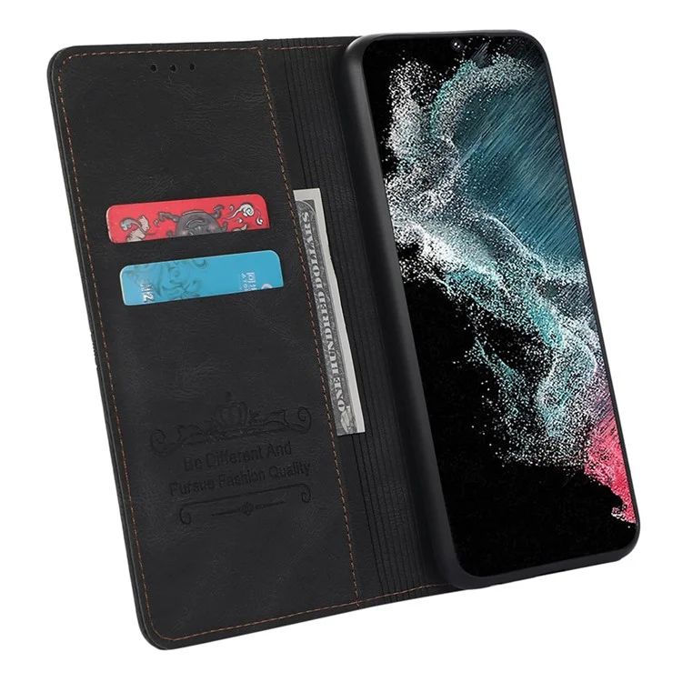 Для Samsung Galaxy S23 Ultra Dream Series Anti-drop PU Leather Phone Wallet Case Stand Protective Phone Cover - Чёрный