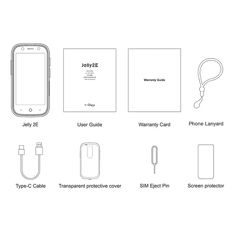 UNIHERTZ Jelly 2E Téléphone mobile 3.0 pouces MT6761D 4 Go+64 Go 2000mAh 16 MP 4G Mini Smartphone
