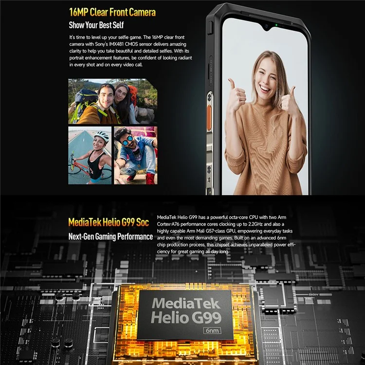 Ulefone Power Armor 19 Teléfono 6.58 '' Helio G99 12GB+256GB Android 12 Celular de 108MP Cámara