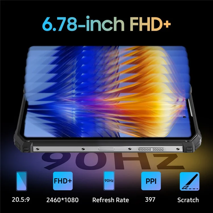 OUKITEL WP19 Smartphone IP68 Waterproof 6.78'' Helio G95 8GB+256GB Shockproof Dustproof Mobile Phone 64MP Camera 21000mAh Battery
