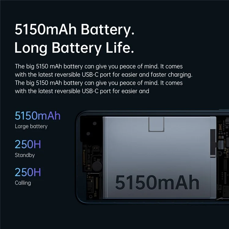 Oukitel C32 4G Smartphone da 6,517 Pollici Display T606 8GB+128GB Android 12 Cellulare 20 mp Camera - Blu