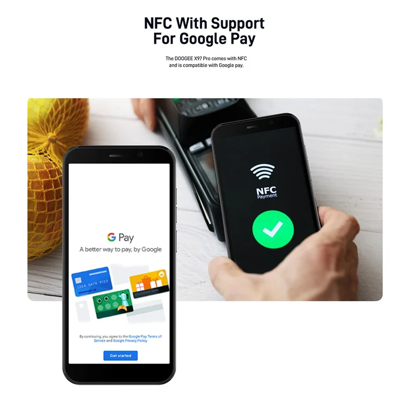 DOOGEE X97 Pro Cell Phone Helio G25 4GB+64GB 6.0" HD Screen Android 12 Phone - Black