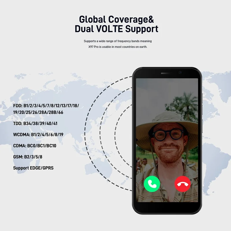 DOOGEE X97 Pro Cell Phone Helio G25 4GB+64GB 6.0" HD Screen Android 12 Phone - Black