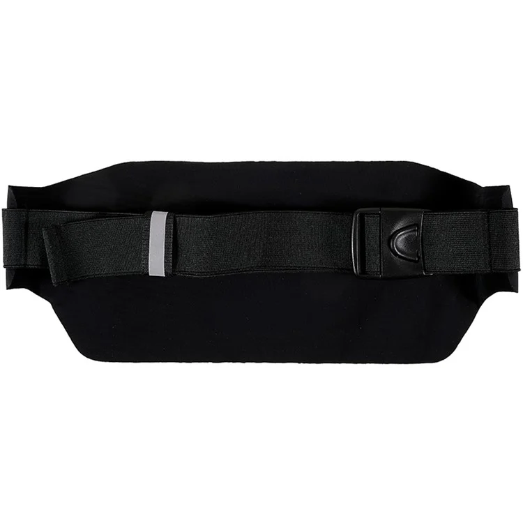 Bolsa Esportiva de Cintura Ultrafina com Zíper Duplo para Corrida ao Ar Livre - Preto