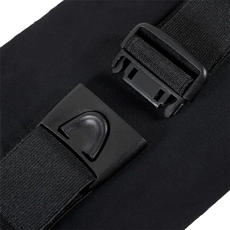 Bolsa Esportiva de Cintura Ultrafina com Zíper Duplo para Corrida ao Ar Livre - Preto