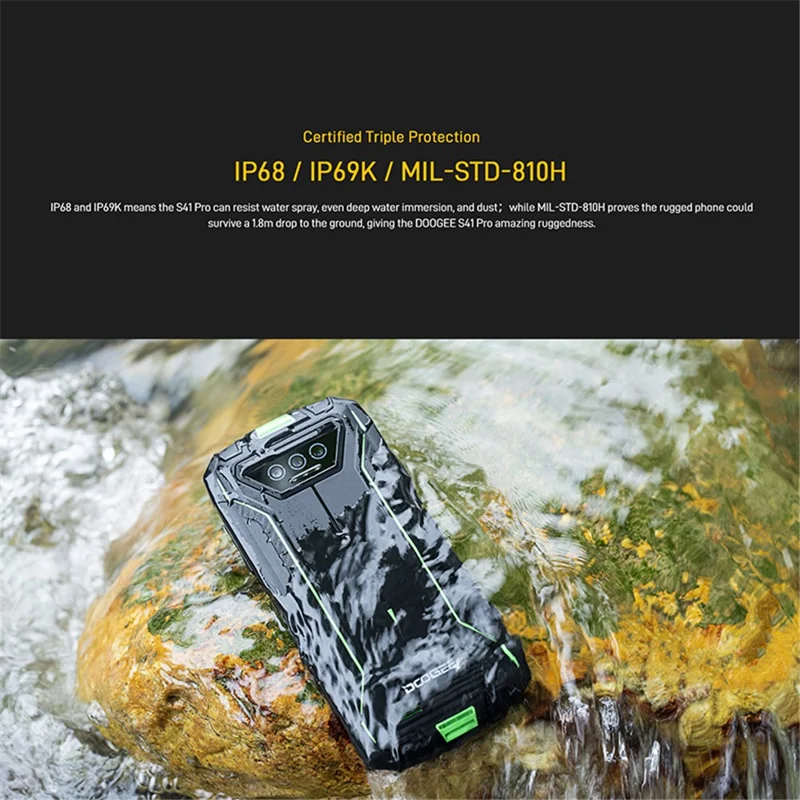 DOOGEE S41 Pro Rugged Phone 5.5'' Helio A22 4GB+32GB Unlocked Android 12 Smartphone - Orange