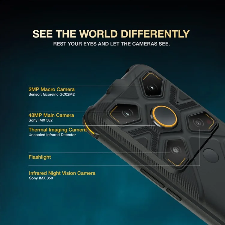 AGM Glory G1S 6.53" Rugged Smartphone Thermal Imaging 5G Android 11 5500mAh IP68 / 69K Waterproof Cellphone, 8+128G - US Version