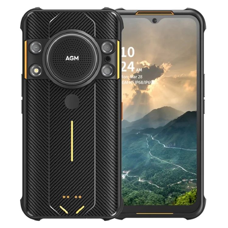 AGM H5 Rugged Smartphone 6.517'' HD Screen Android 12 IP68 Waterproof Phone Night Vision Camera 4GB+64GB Fall-proof Dust-proof - US Version