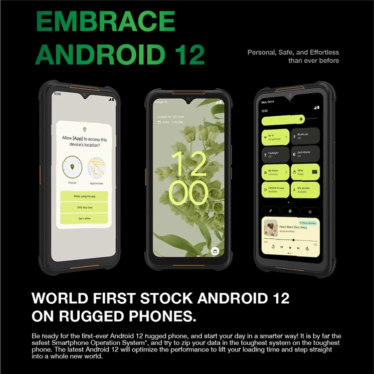 AGM H5 Rugged Smartphone 6.517'' HD Screen Android 12 IP68 Waterproof Phone Night Vision Camera 4GB+64GB Fall-proof Dust-proof - US Version