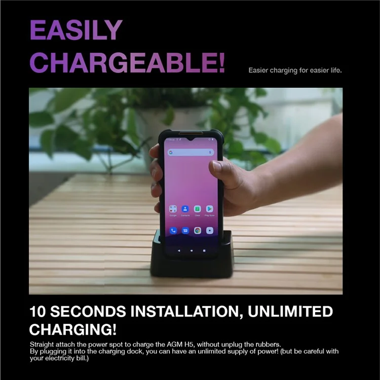 AGM H5 Rugged Smartphone 6.517'' HD Screen Android 12 IP68 Waterproof Phone Night Vision Camera 4GB+64GB Fall-proof Dust-proof - US Version