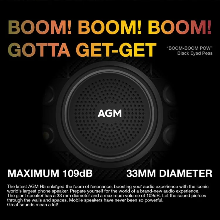 AGM H5 Rugged Phone IP68 Waterproof Android 12 6.517'' Smartphone Unlocked 6GB+128GB Fall-proof Dust-proof - RU Version