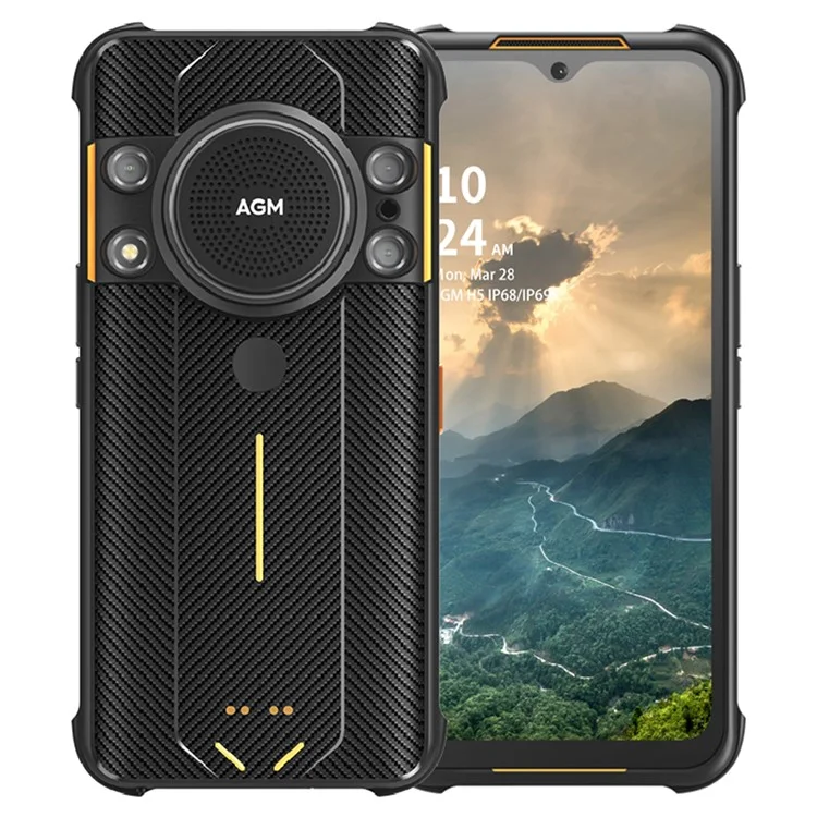 AGM H5 Rugged Phone IP68 Waterproof Android 12 6.517'' Smartphone Unlocked 6GB+128GB Fall-proof Dust-proof - EU Version