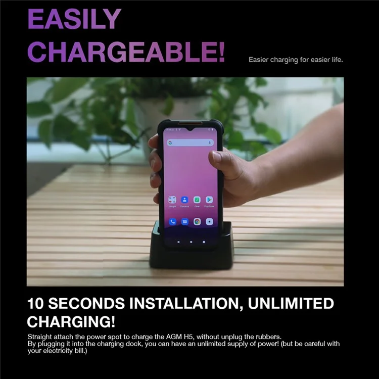 AGM H5 Rugged Phone IP68 Waterproof Android 12 6.517'' Smartphone Unlocked 6GB+128GB Fall-proof Dust-proof - EU Version