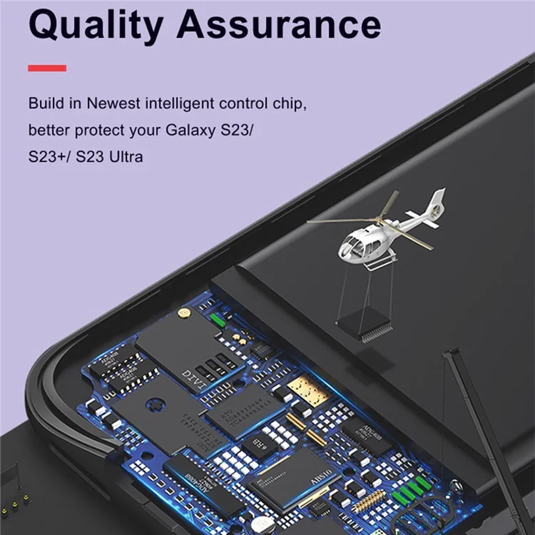 ZHX-212 For Samsung Galaxy S23 Soft Edge Phone Charger Back Charging Case Slim 4700mAh Rechargeable Extended Battery