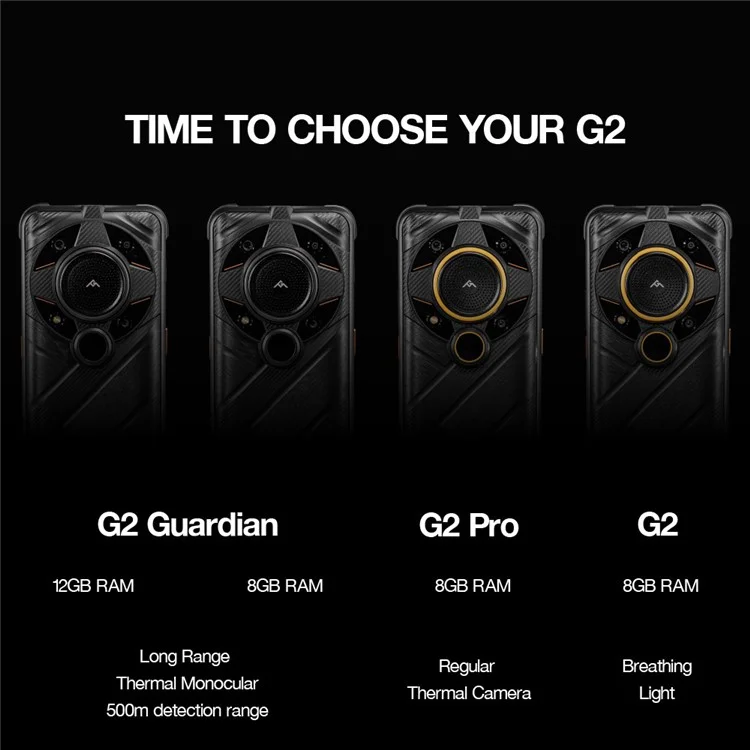 Smartphone durci AGM G2 Pro 6.58" Qualcomm QCM6490 IP68 Résistant à l'eau Téléphone portable 8Go+256Go 108MP Caméra thermique Anti-poussière Anti-choc - Version américaine